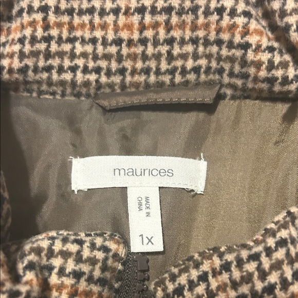 Maurices Brown Houndstooth Women's Vest - Picture 2 of 4